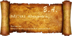 Bátki Alexandra névjegykártya